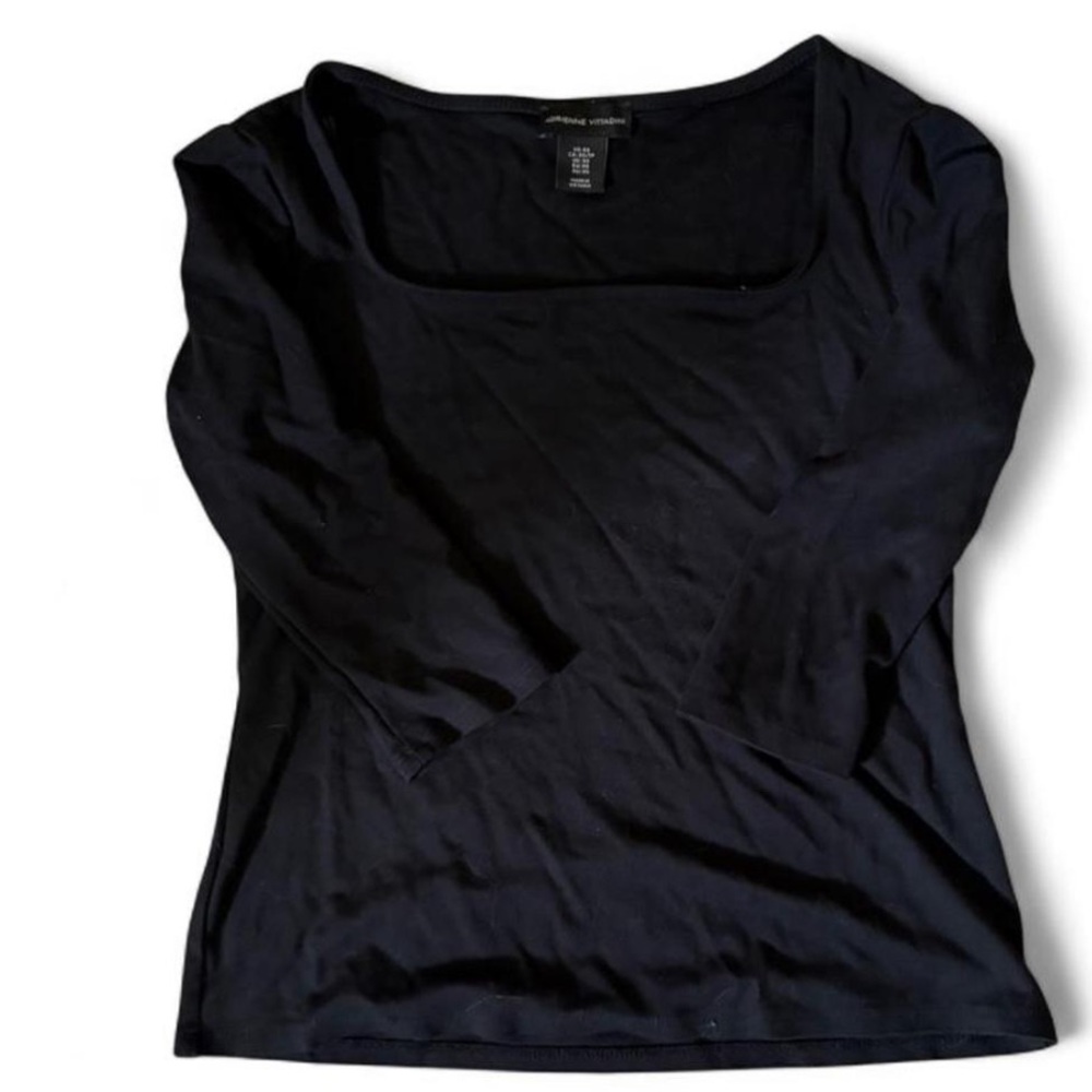 3/4 Black Long Sleeve Top